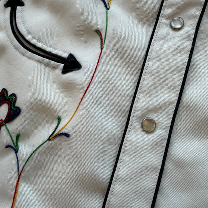 XL 80s H bar C Embroidered Pearl Snap