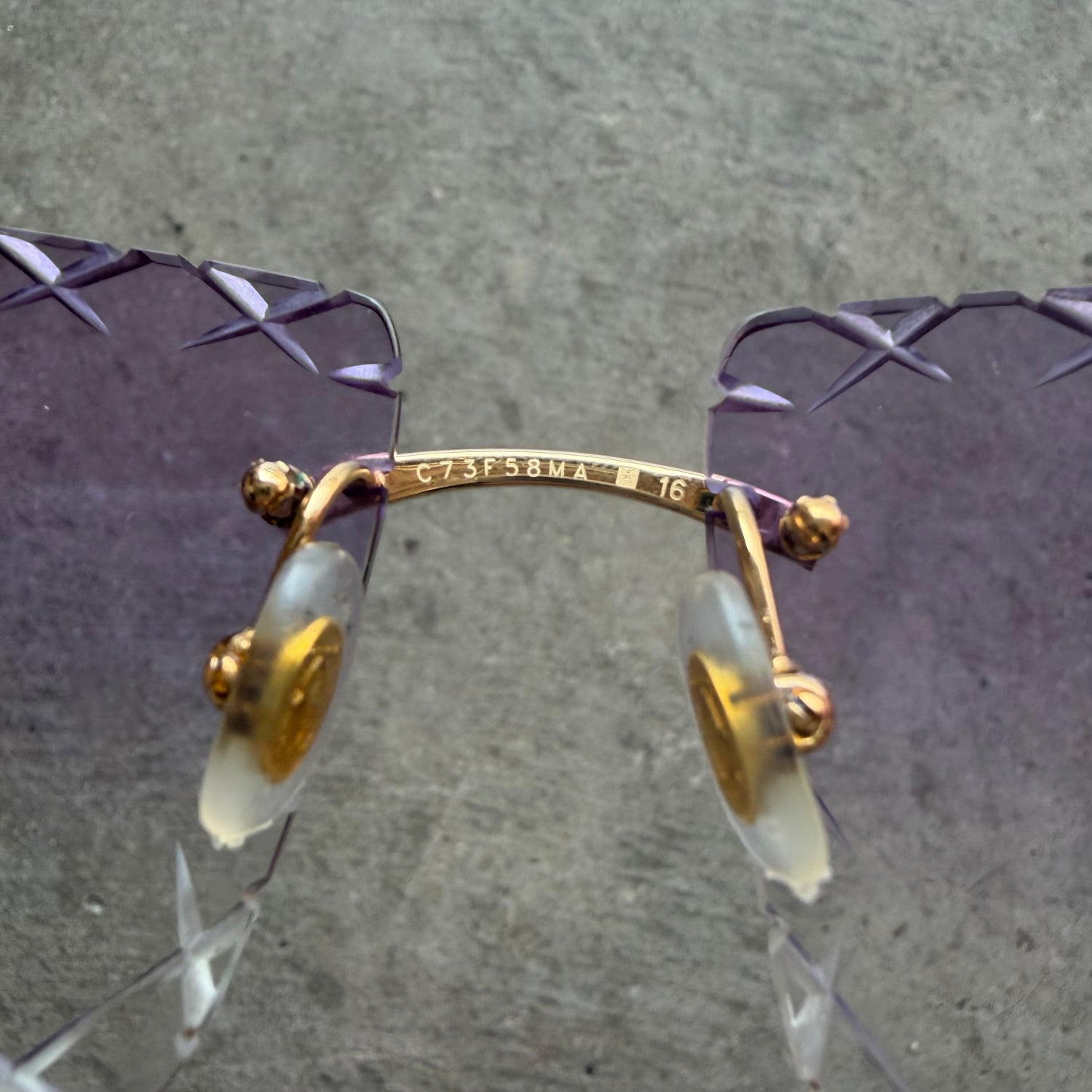 Cartier Purple Lense Diamond Cut Frames