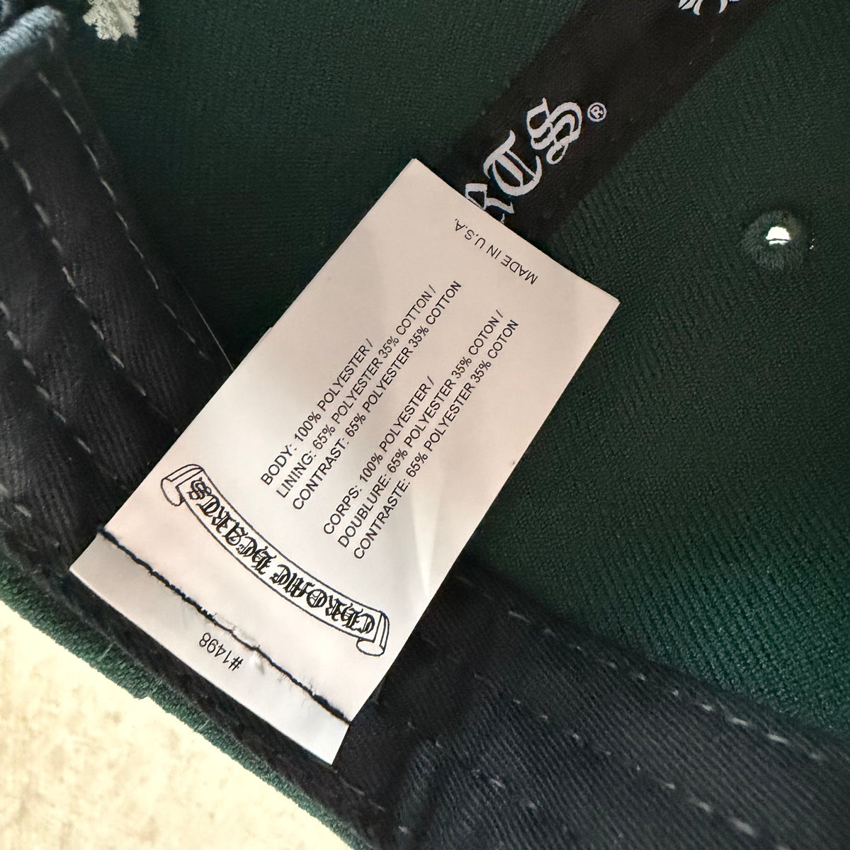 Chrome Hearts Baseball Hat Green White