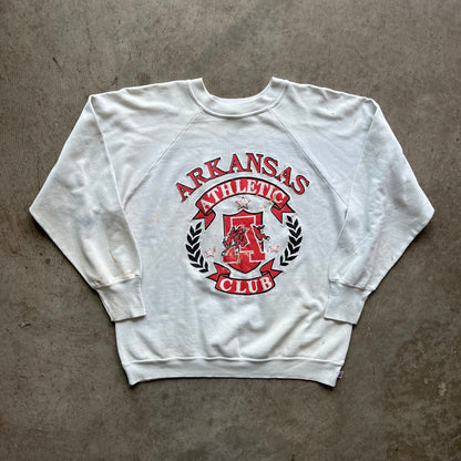 L 90s Thrashed Arkansas Crewneck