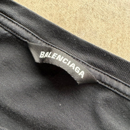 XL Balenciaga Logo Tee Black