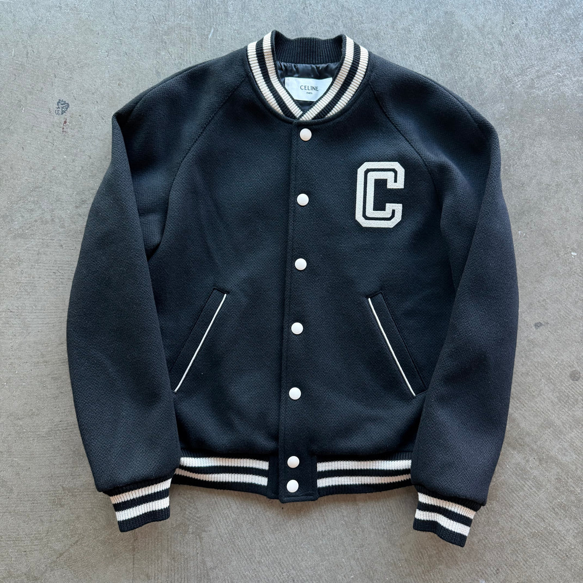 M Celine Teddy College Jacket Blacl