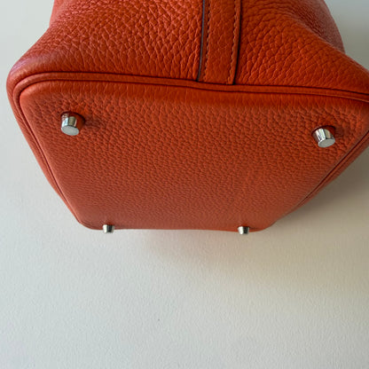 Hermes Taurillon Clemence Picotin Lock 25 Orange