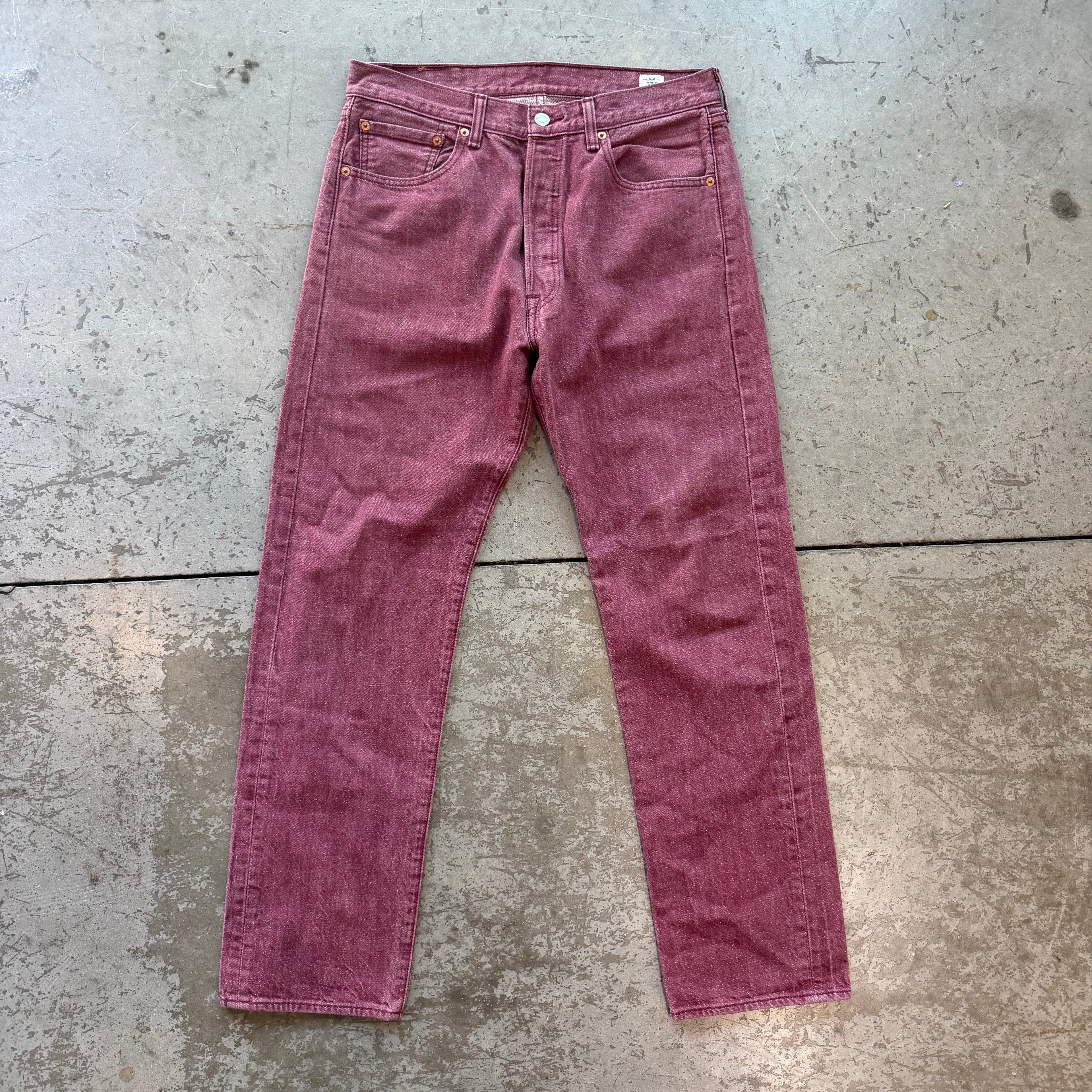 34x34 Purple Levi’s White Oak Cone Denim