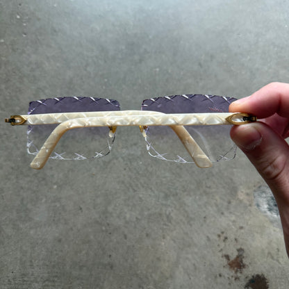 Cartier Purple Lense Diamond Cut Frames