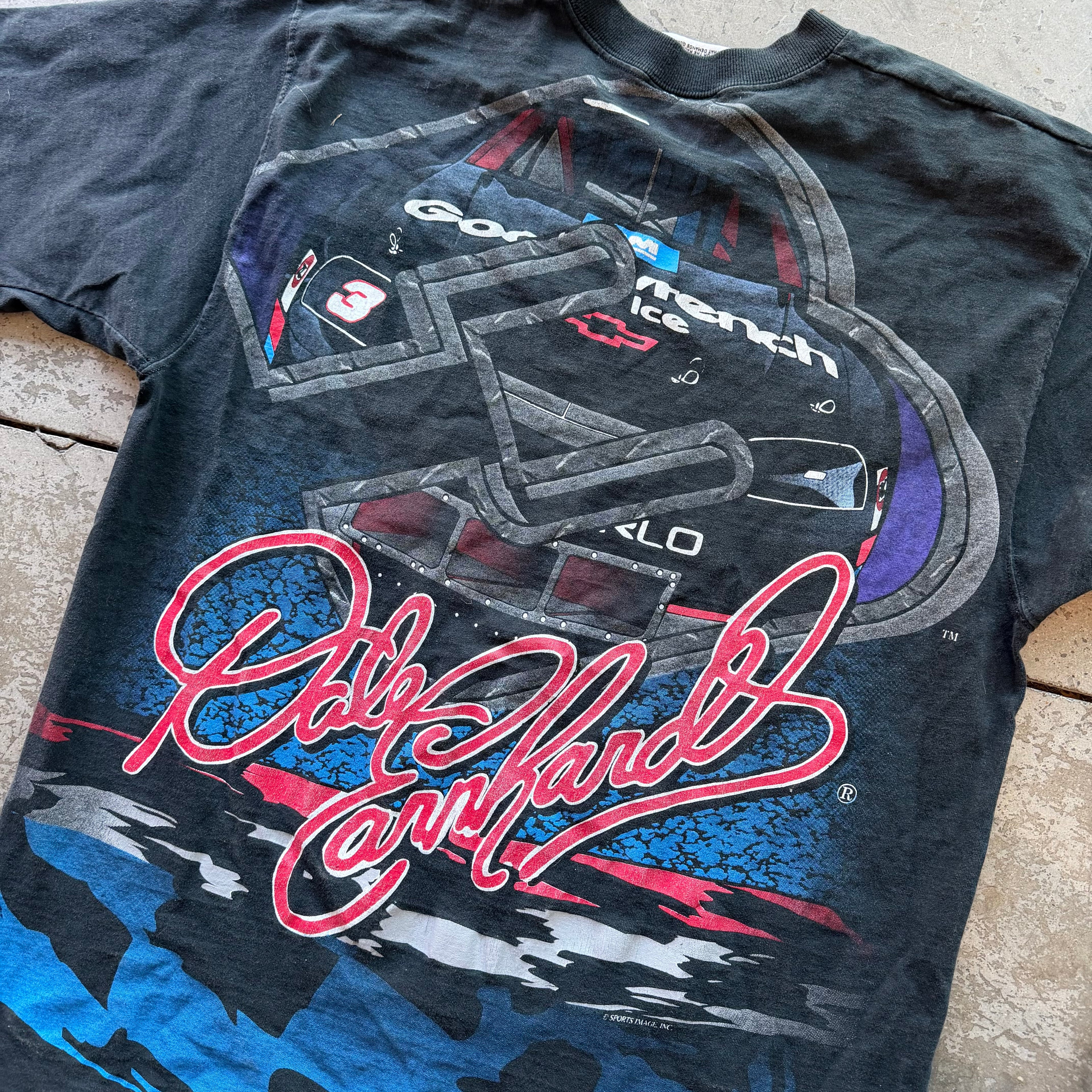 L 90s Dale Earnhardt AOP NASCAR Tee