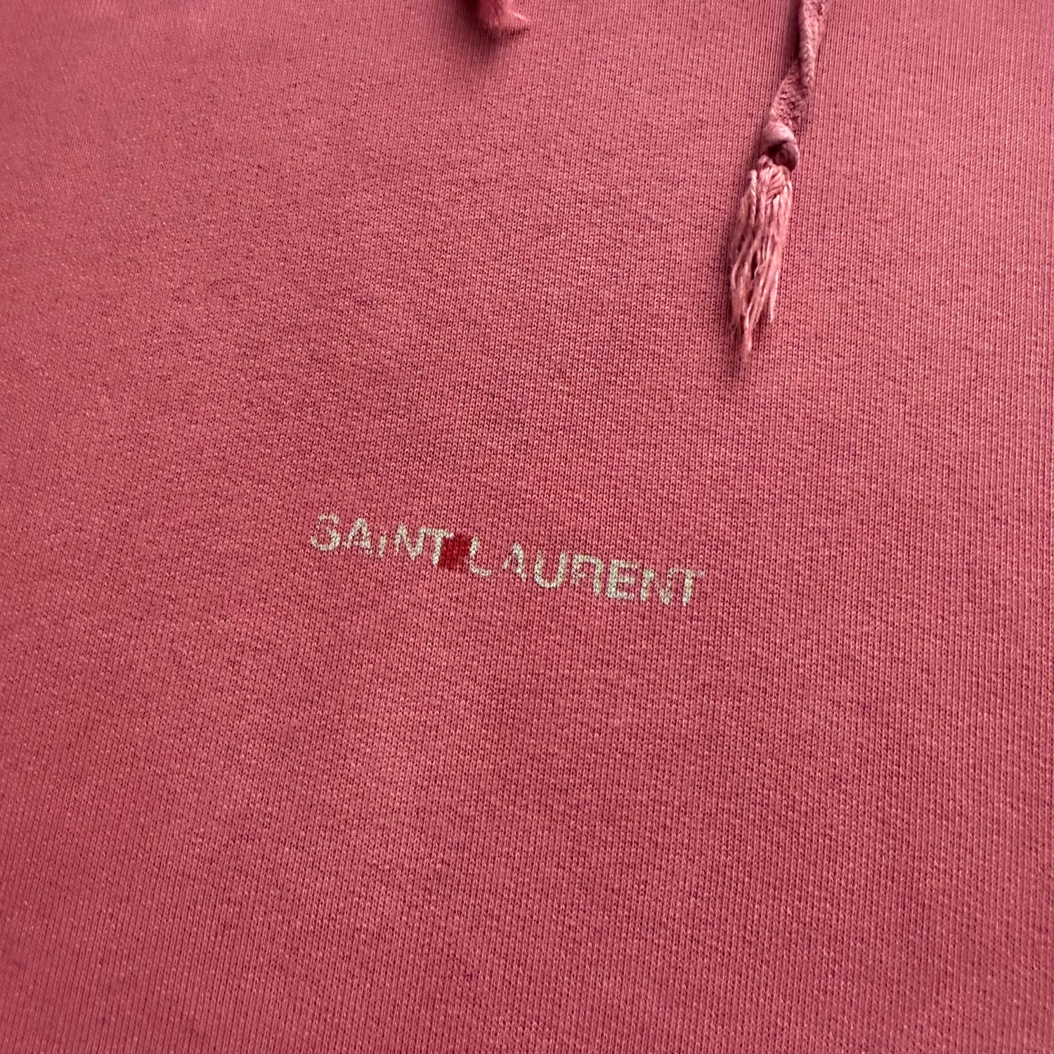 XL Red Saint Laurent Distressed Hoodie