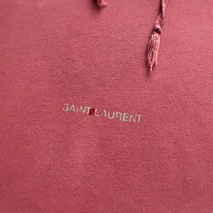 XL Red Saint Laurent Distressed Hoodie