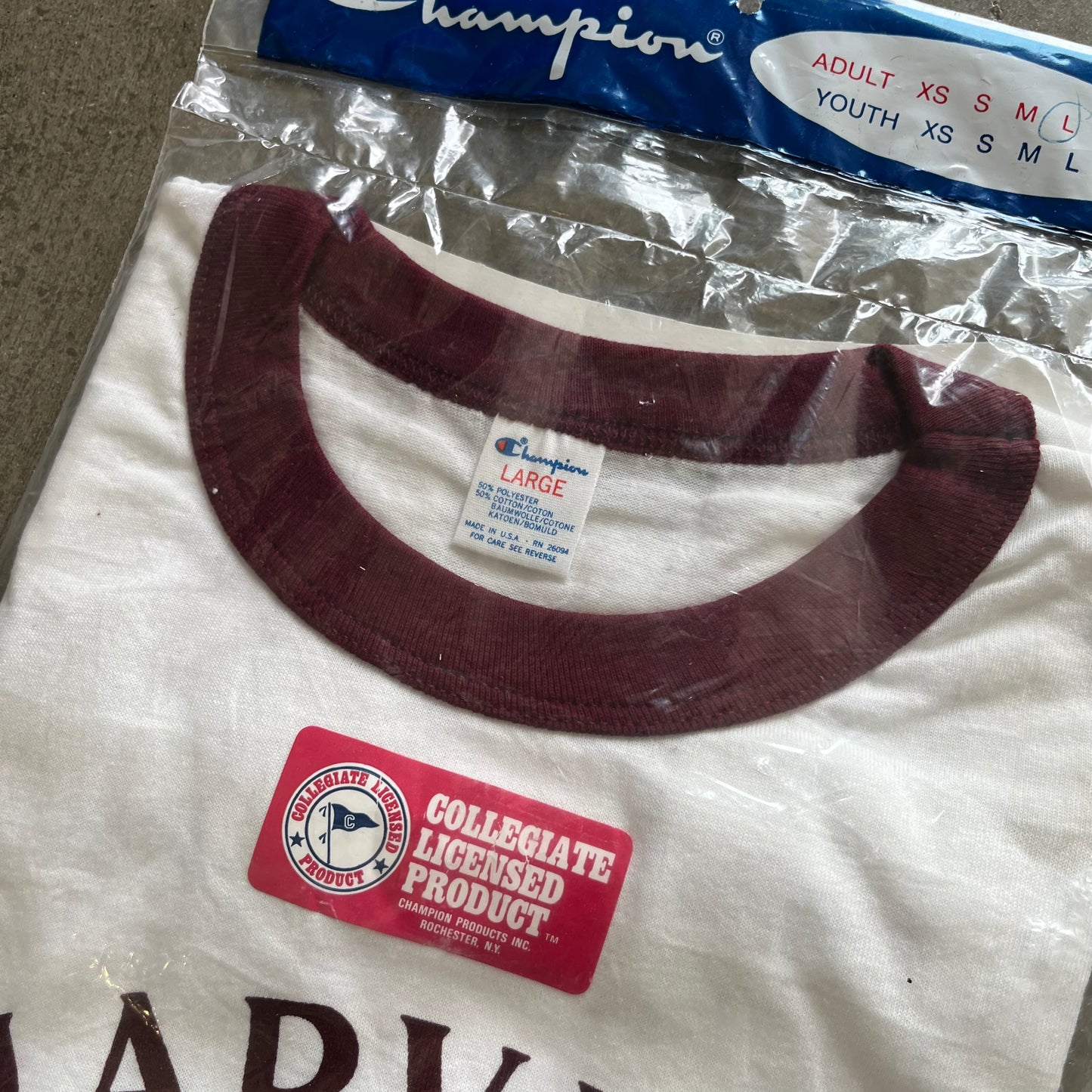 L 80s Harvard Ringer Tee