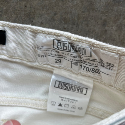 28x25 White/Pink Evisu Jeans
