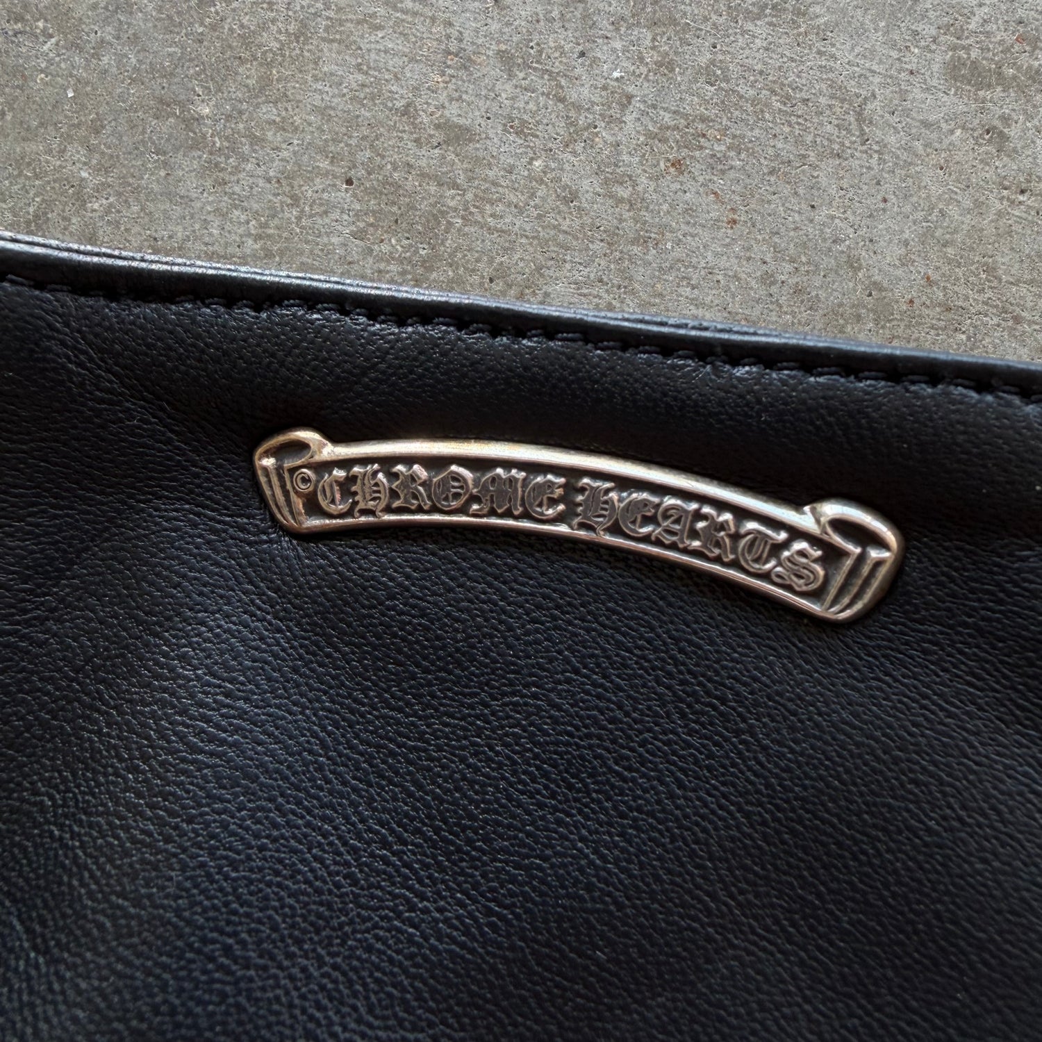 Chrome Hearts Leather Fleur Knee Dagger Zipper Pants
