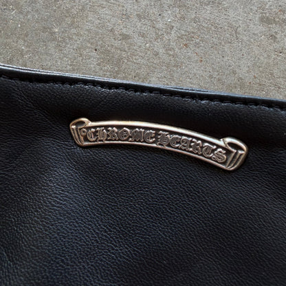 Chrome Hearts Leather Fleur Knee Dagger Zipper Pants