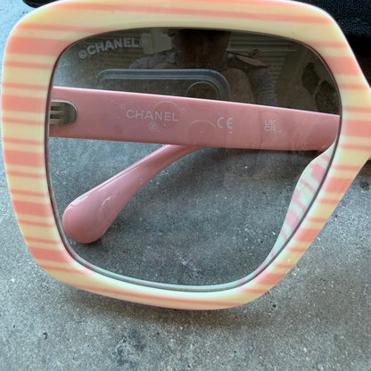 Chanel CC Logo Oversized Sunglasses Pink