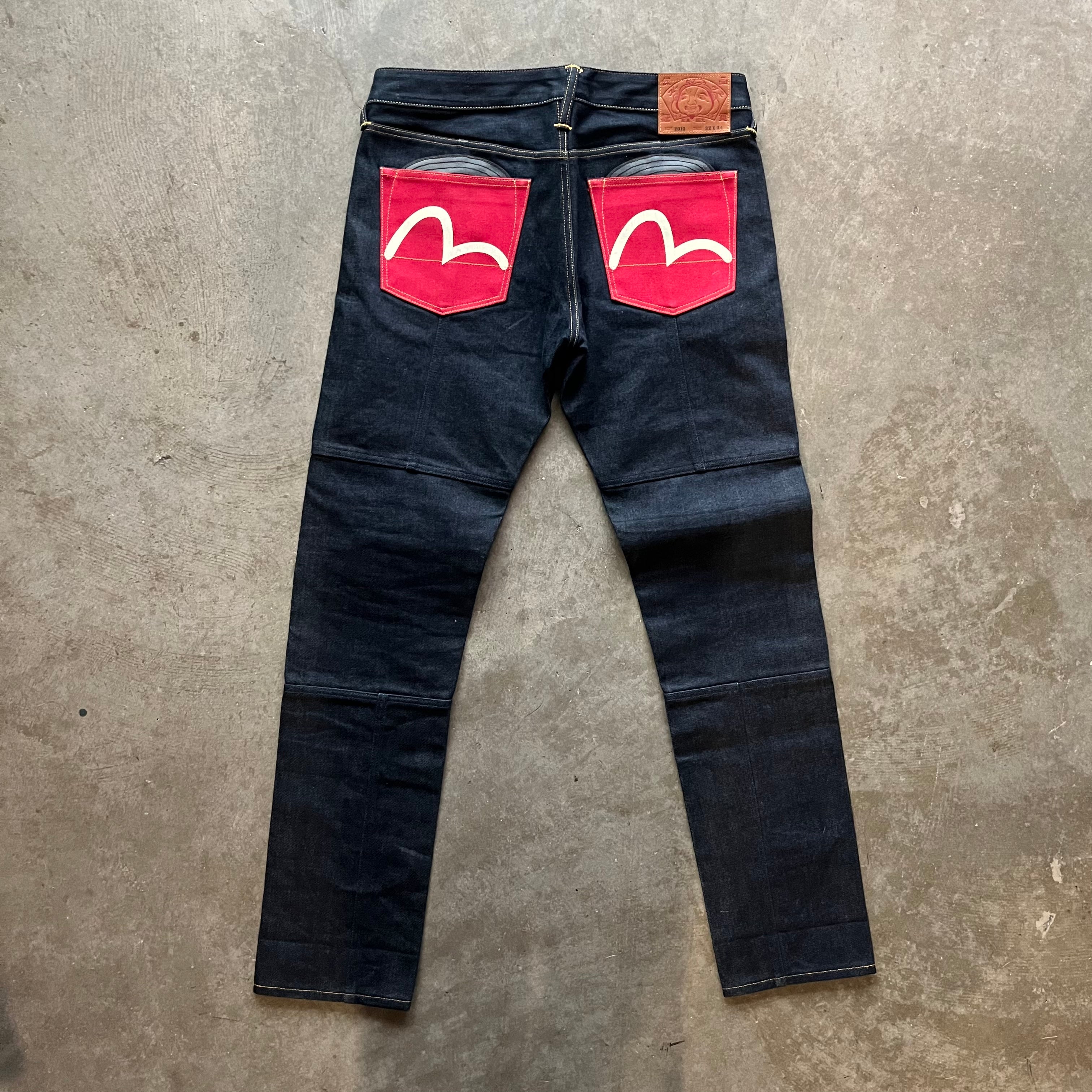 34x33 00s Red Pocket Evisu Jeans