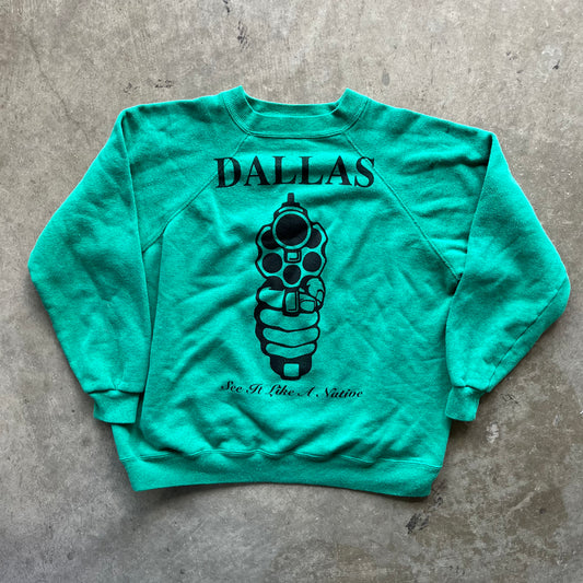 M Green/Black Dallas Rework Crewneck