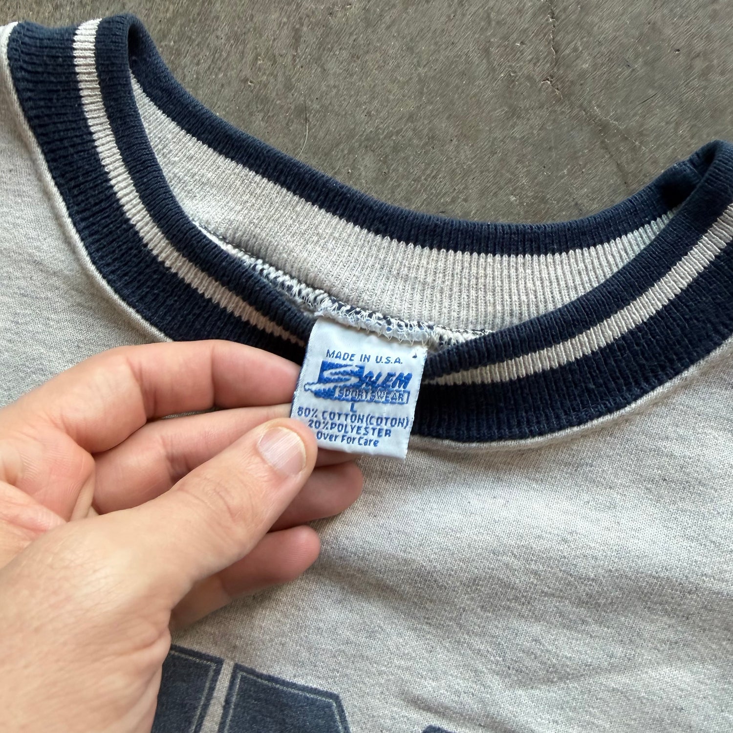 L 90s Faded Cowboys Salem Crewneck