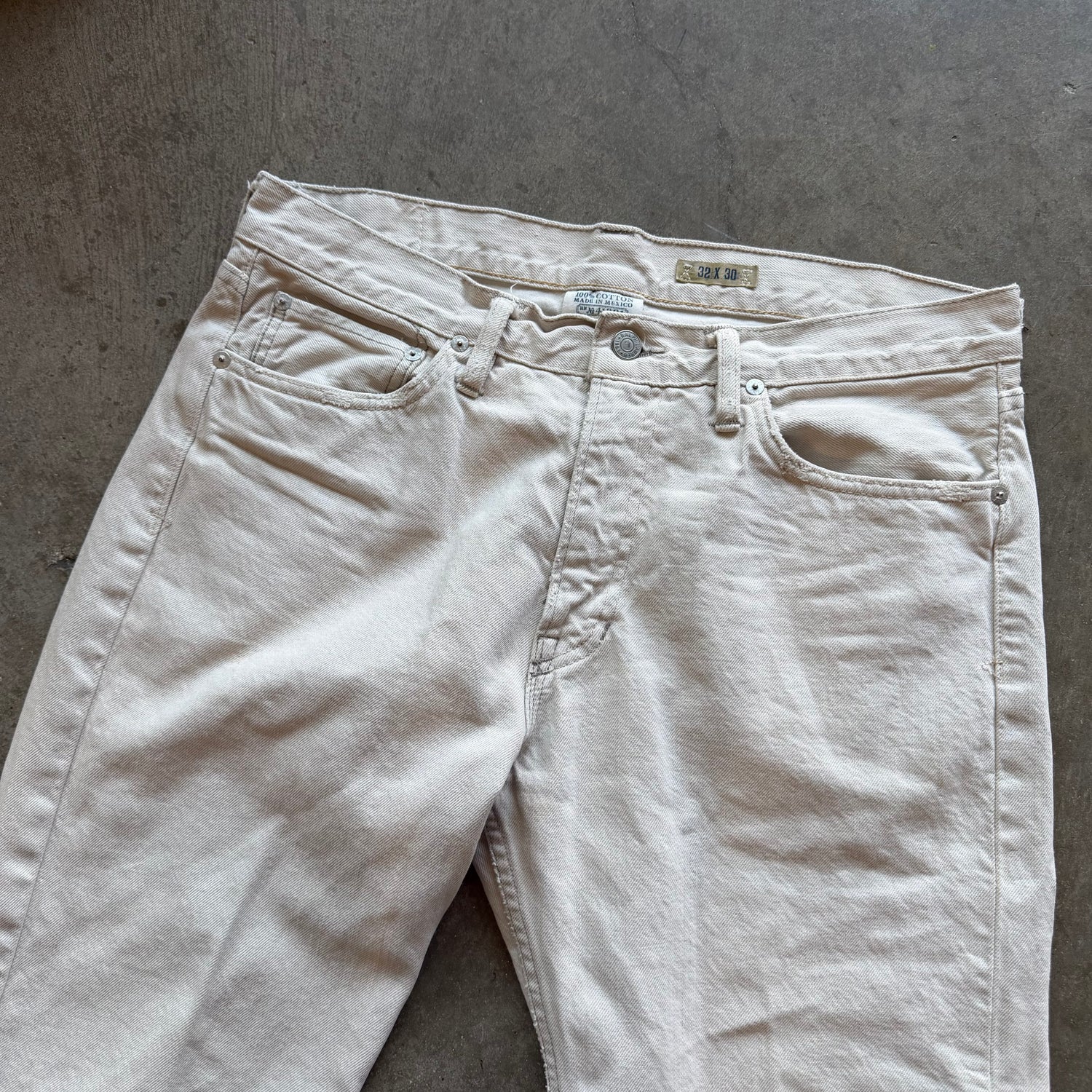 33x30 100% Cotton White Polo Pants