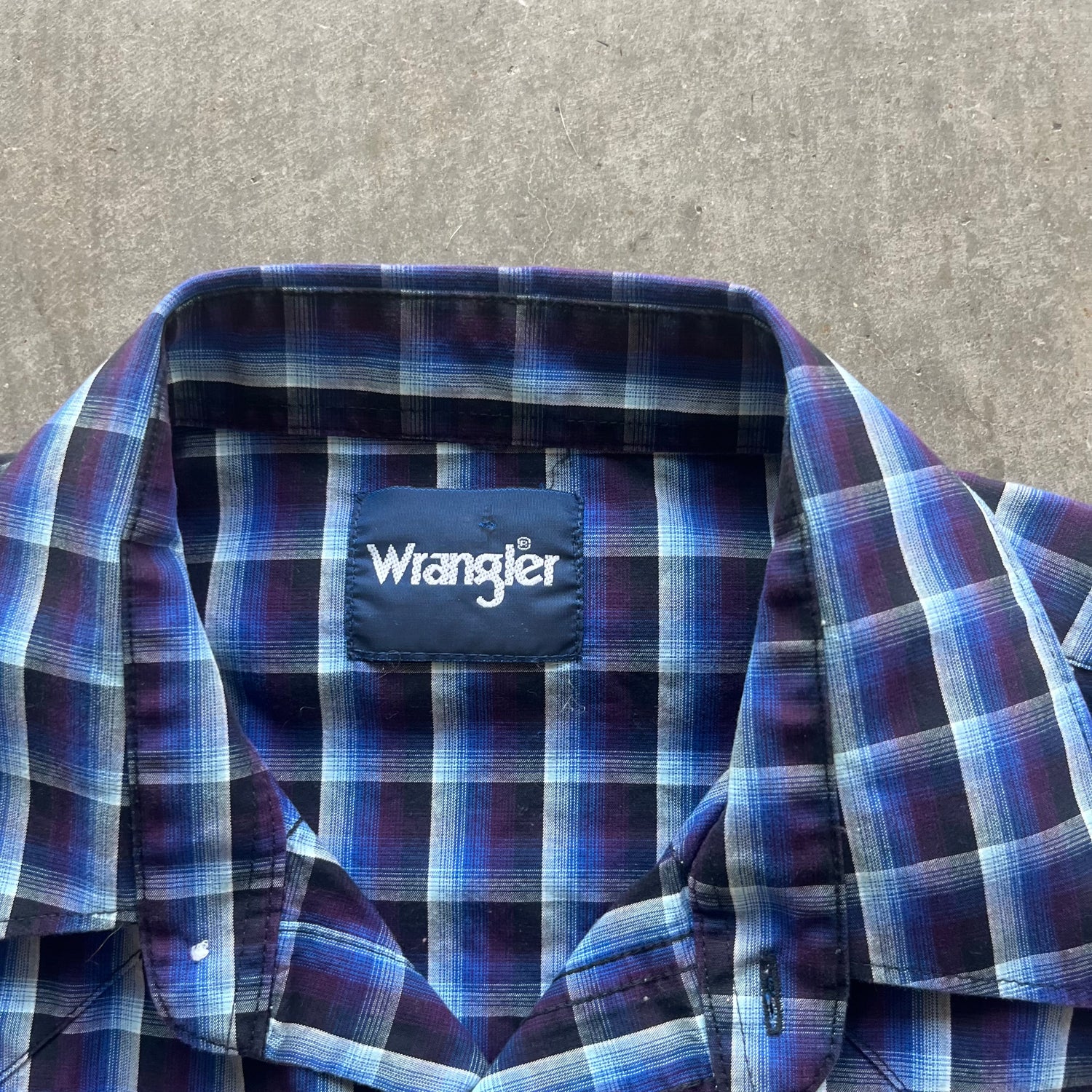 L 1990s Plaid Wrangler Pearl Snap