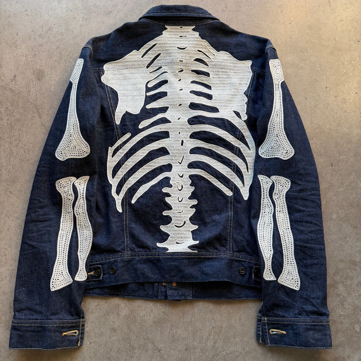 L Kapital Dark Wash Bone Jacket
