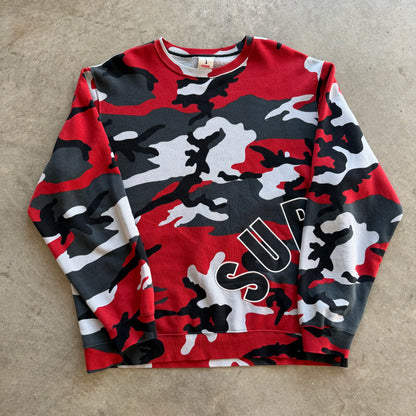 L Supreme x Nike Red Camo Crewneck