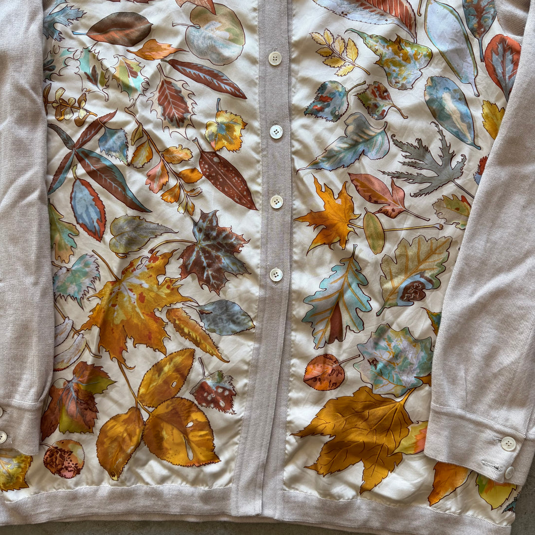 M 90s Hermes Silk Floral Button Up