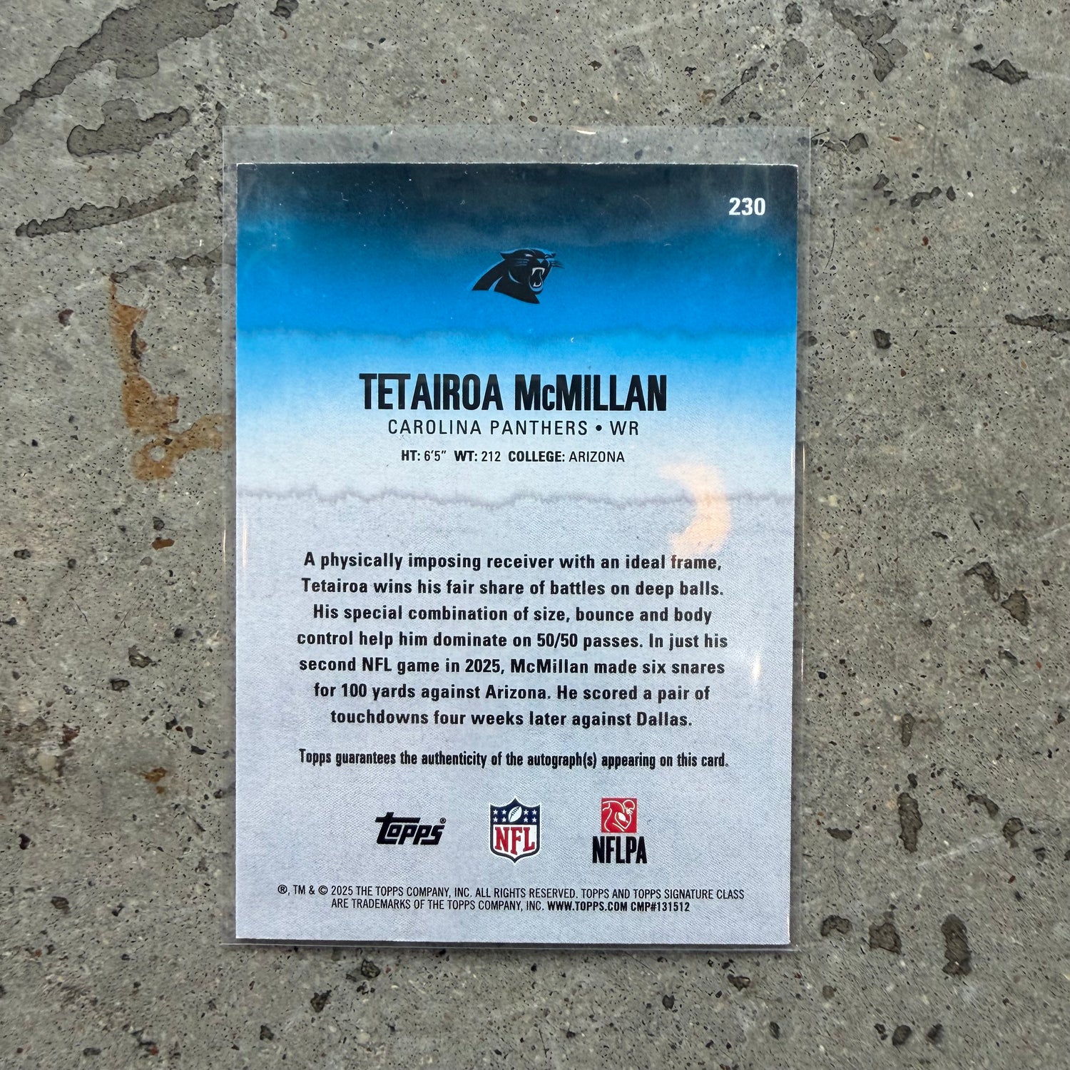 2025 Topps Signature Tetairoa McMillan Autograph /275