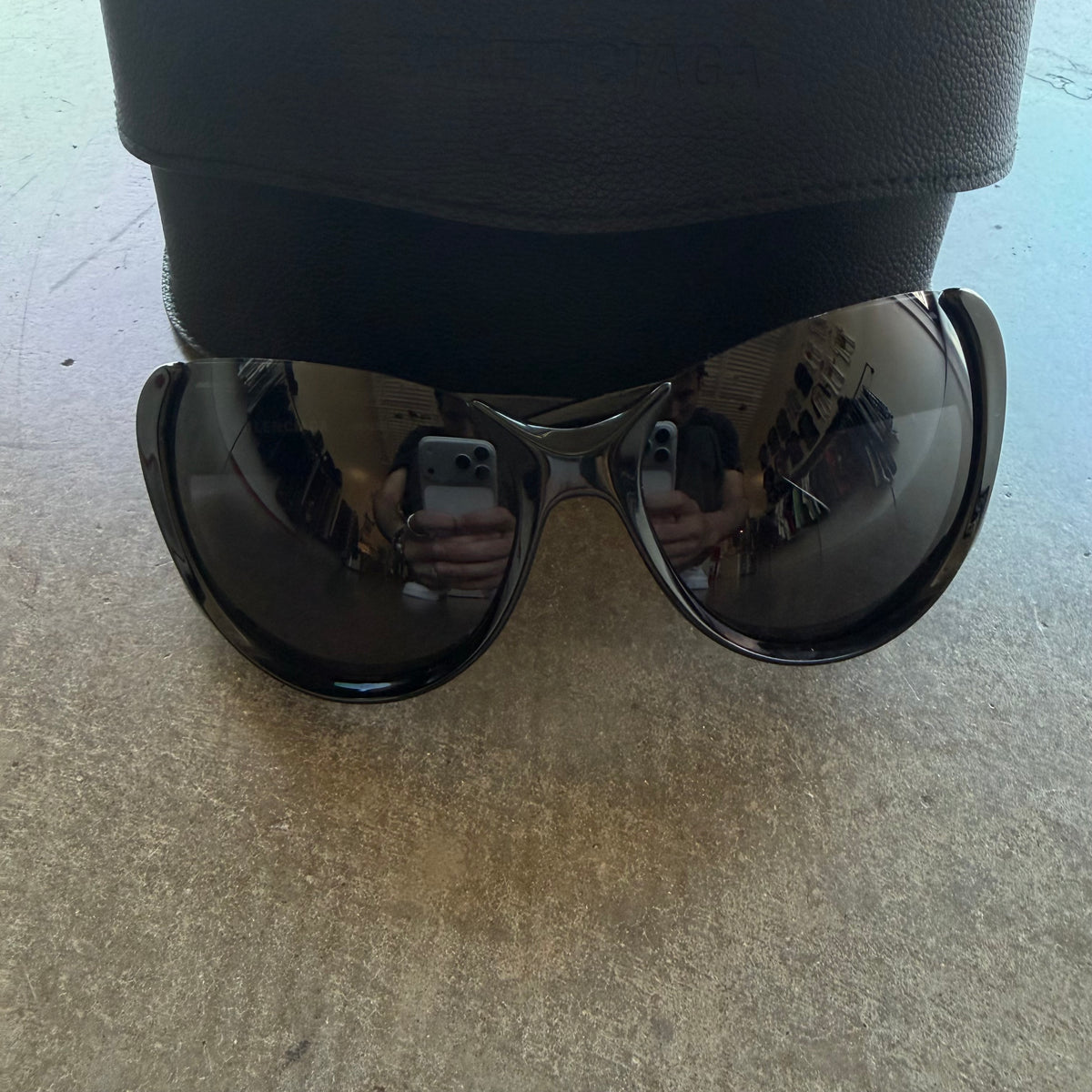 Balenciaga Gotham Bat Glasses Black