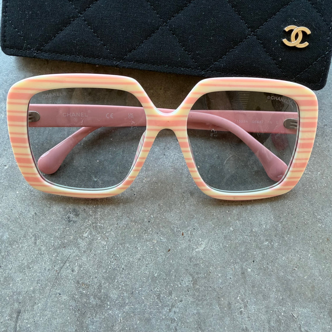 Chanel CC Logo Oversized Sunglasses Pink