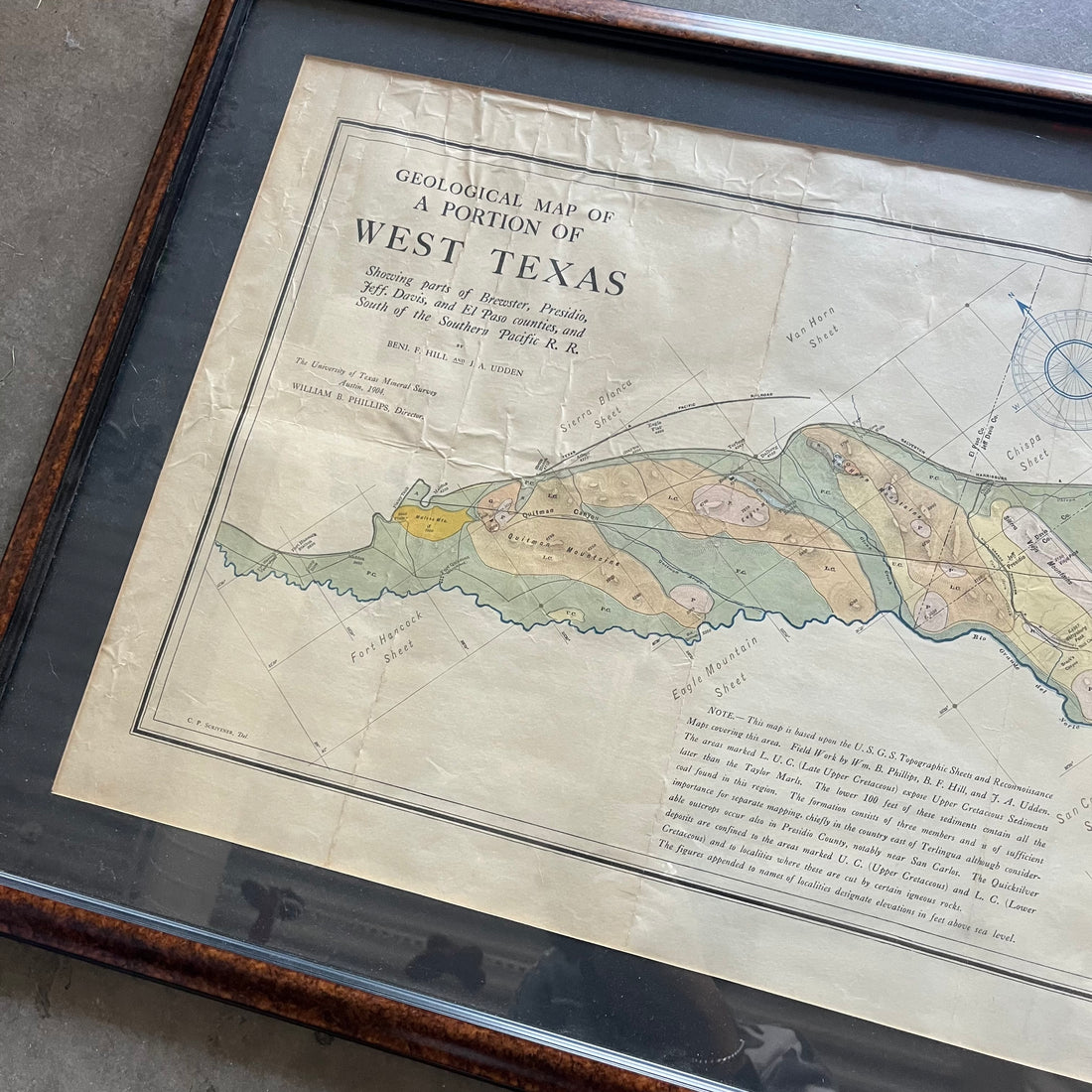 1904 Geological Map of West Texas