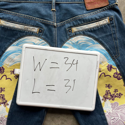 34x31 Yellow Tiger Evisu Jeans