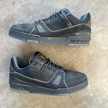 11.5 Used LV Trainer Black Suede