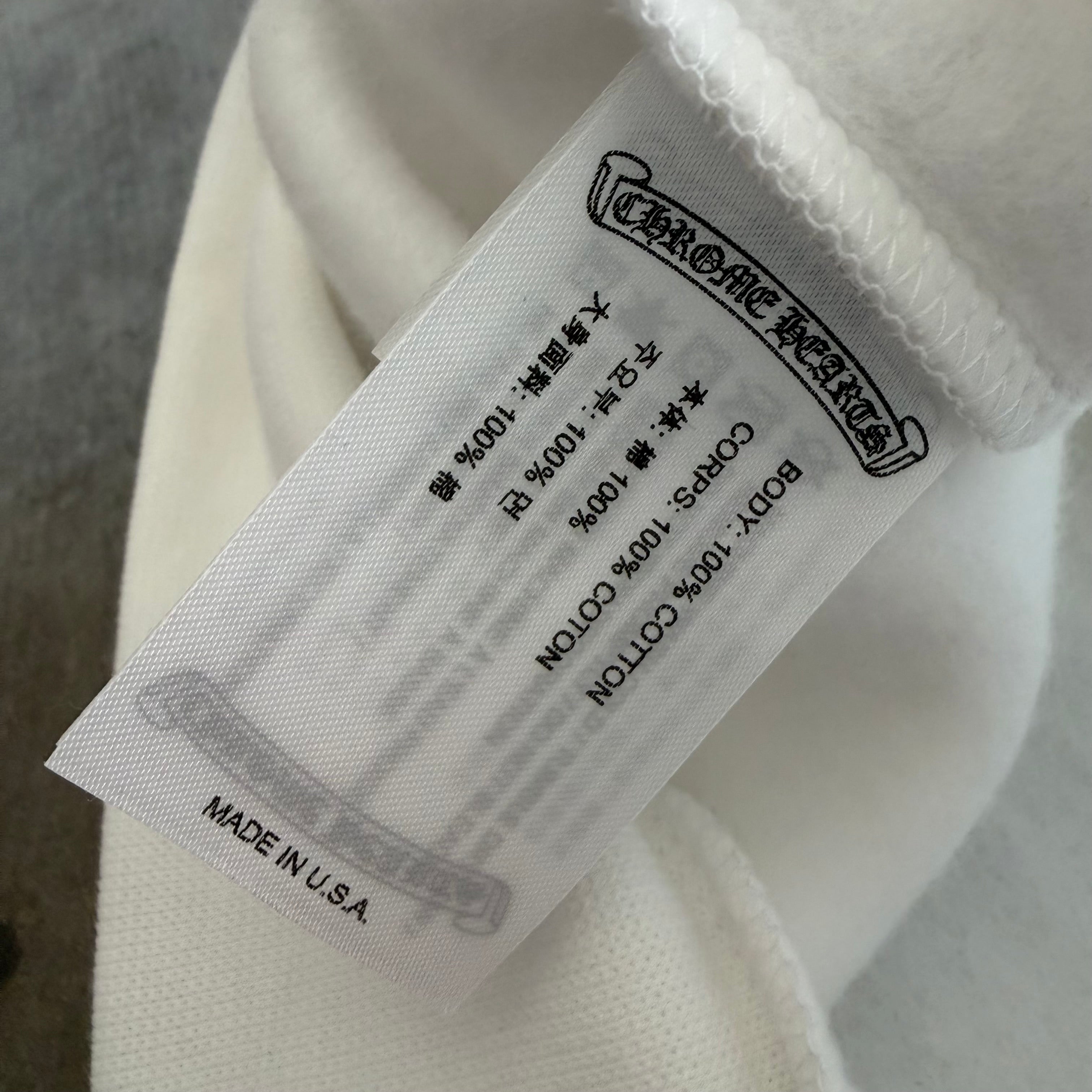 XL Chrome Hearts Silver Foil Logo Hoodie White