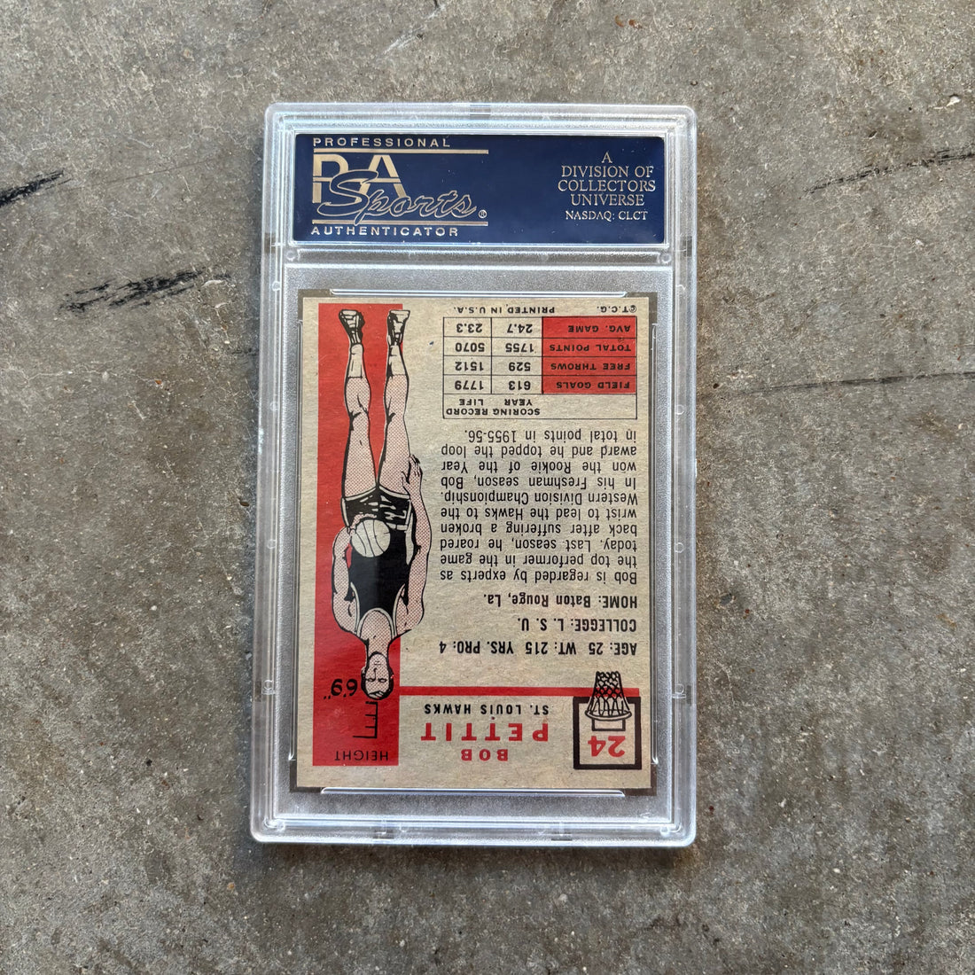 Bob Pettit Rookie 1957 Topps PSA 4