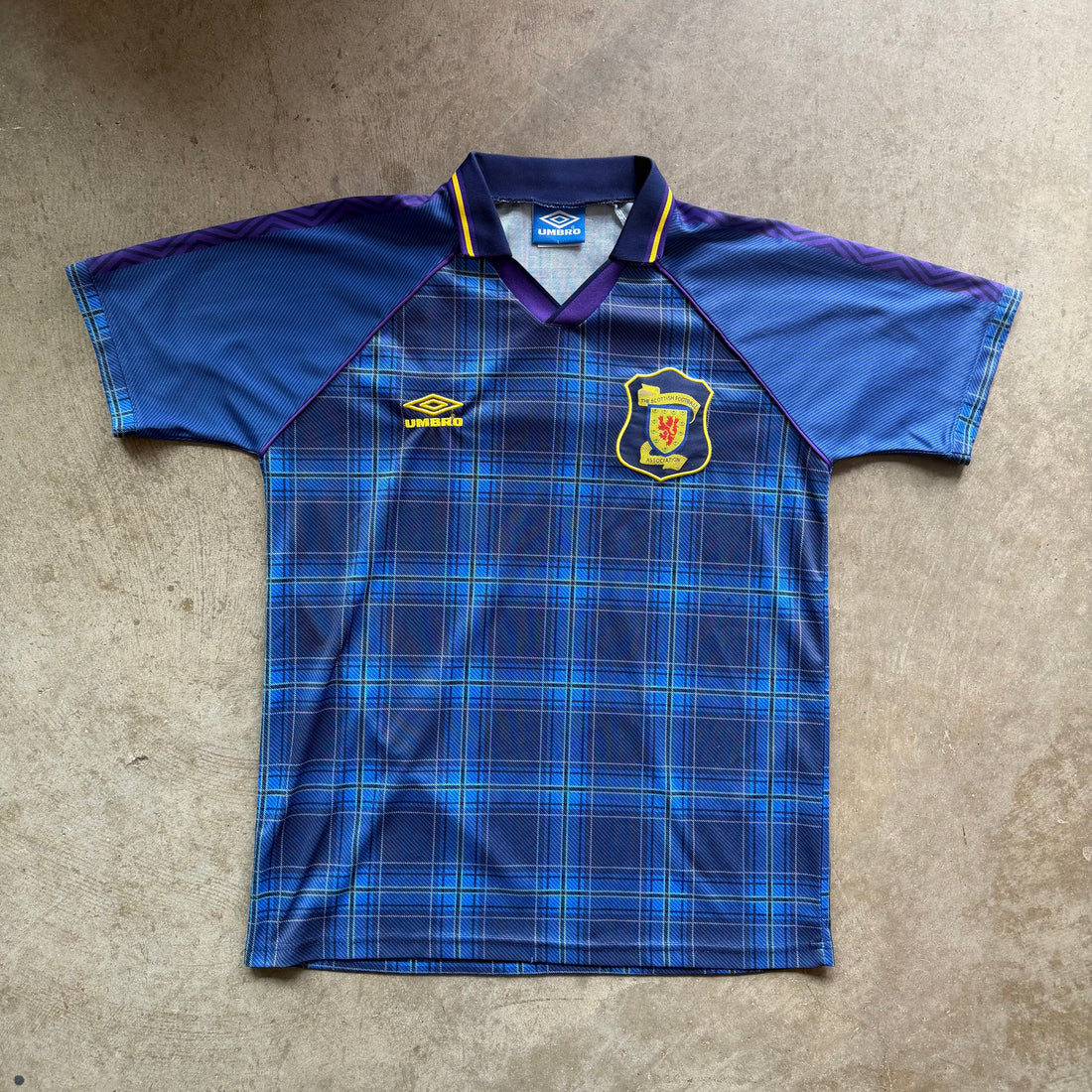 L 90s Scotland Home Soccer Jersey