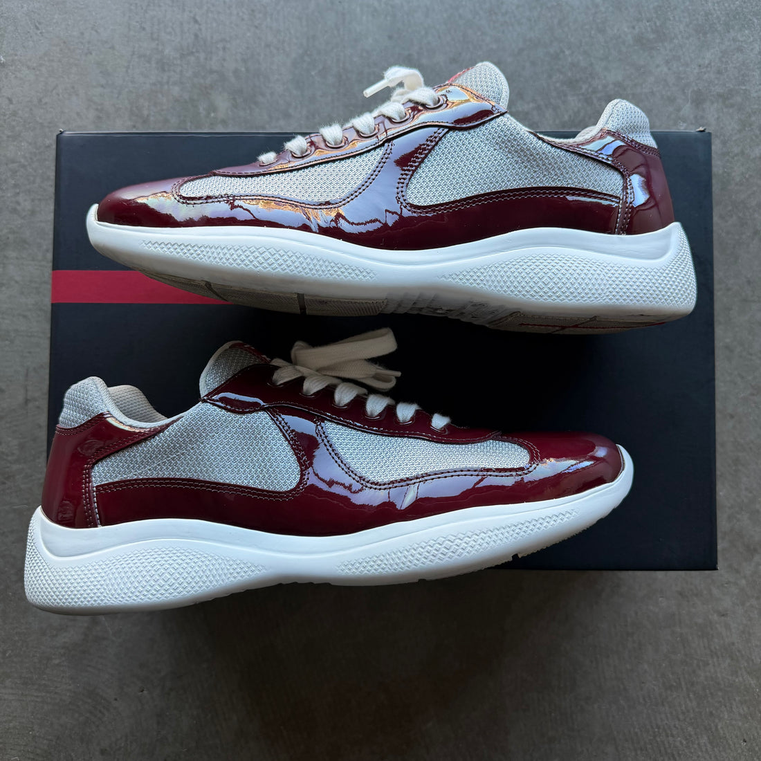 Used 9.5 Prada America Cups Maroon