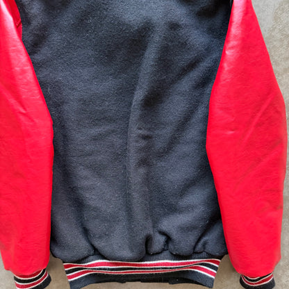 S 90s Red/Black Letterman Jacket