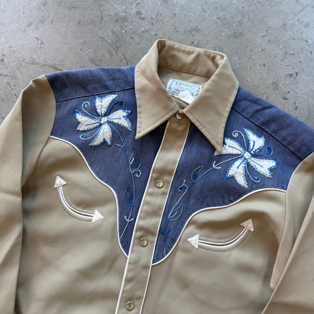 M 80s H Bar C Embroidered Pearl Snap