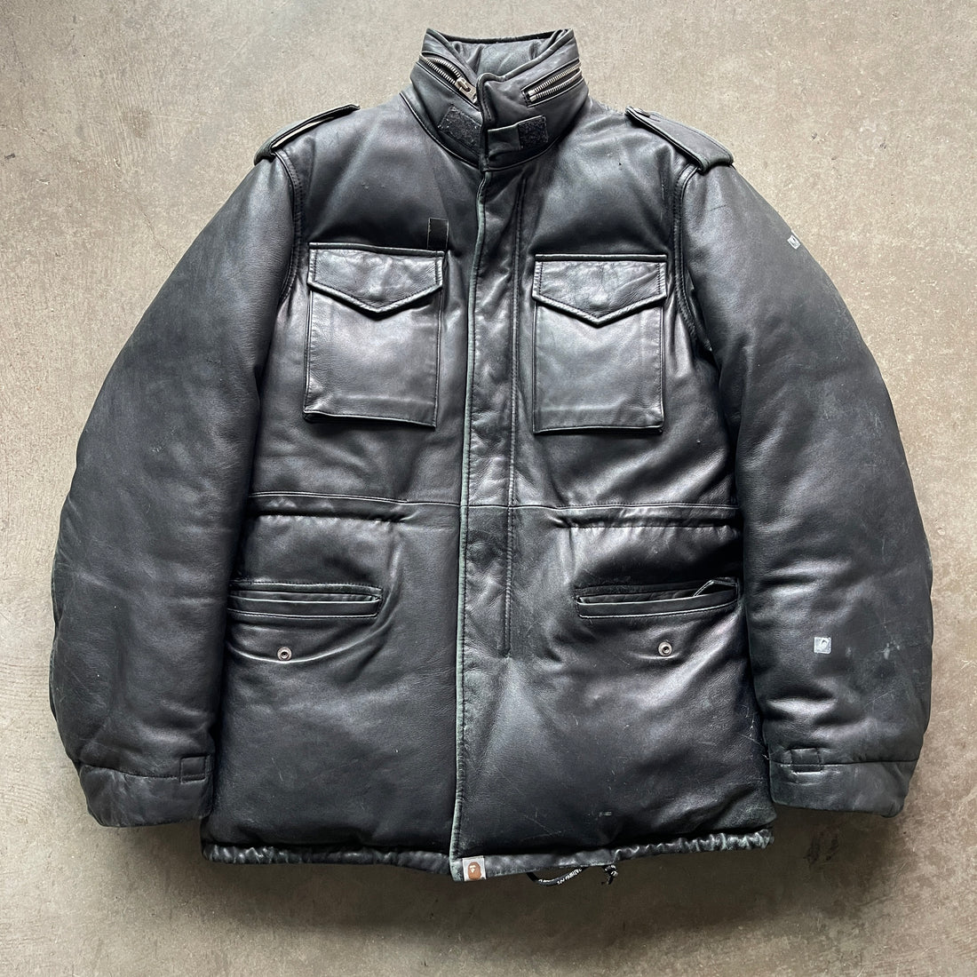 L 00s Bape Leather Jacket