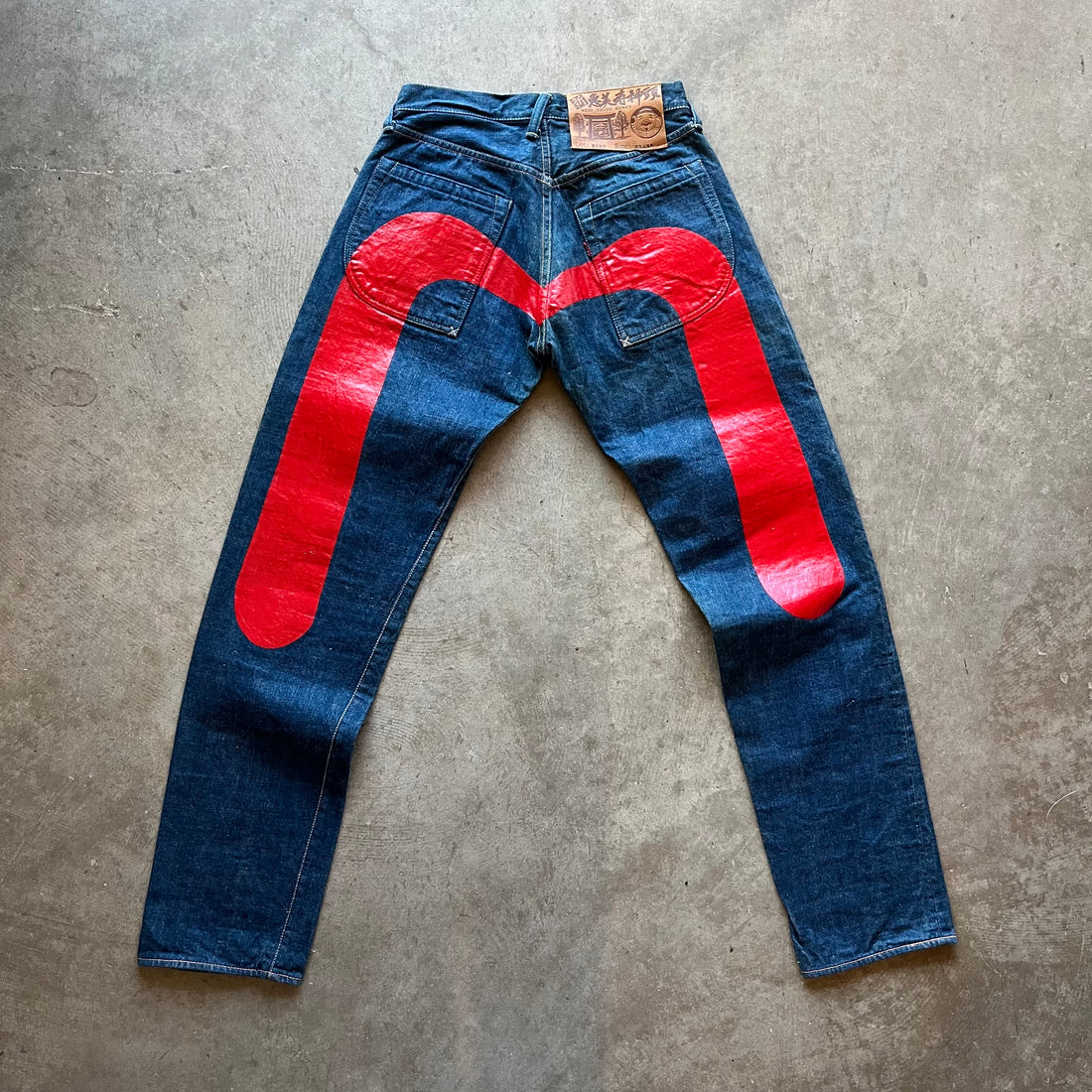 32x34 Red Daicock Evisu Jeans