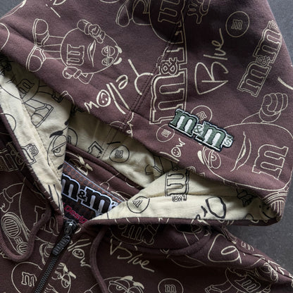 L M&amp;M All Over Print Zipup Brown