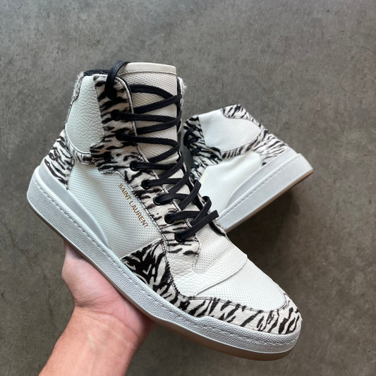 46eu Used Saint Laurent SL24 High Zebra Print