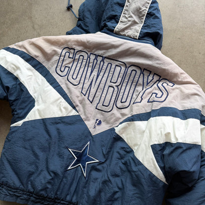 XL 90s Dallas Cowboys Hooded Puff Jacket
