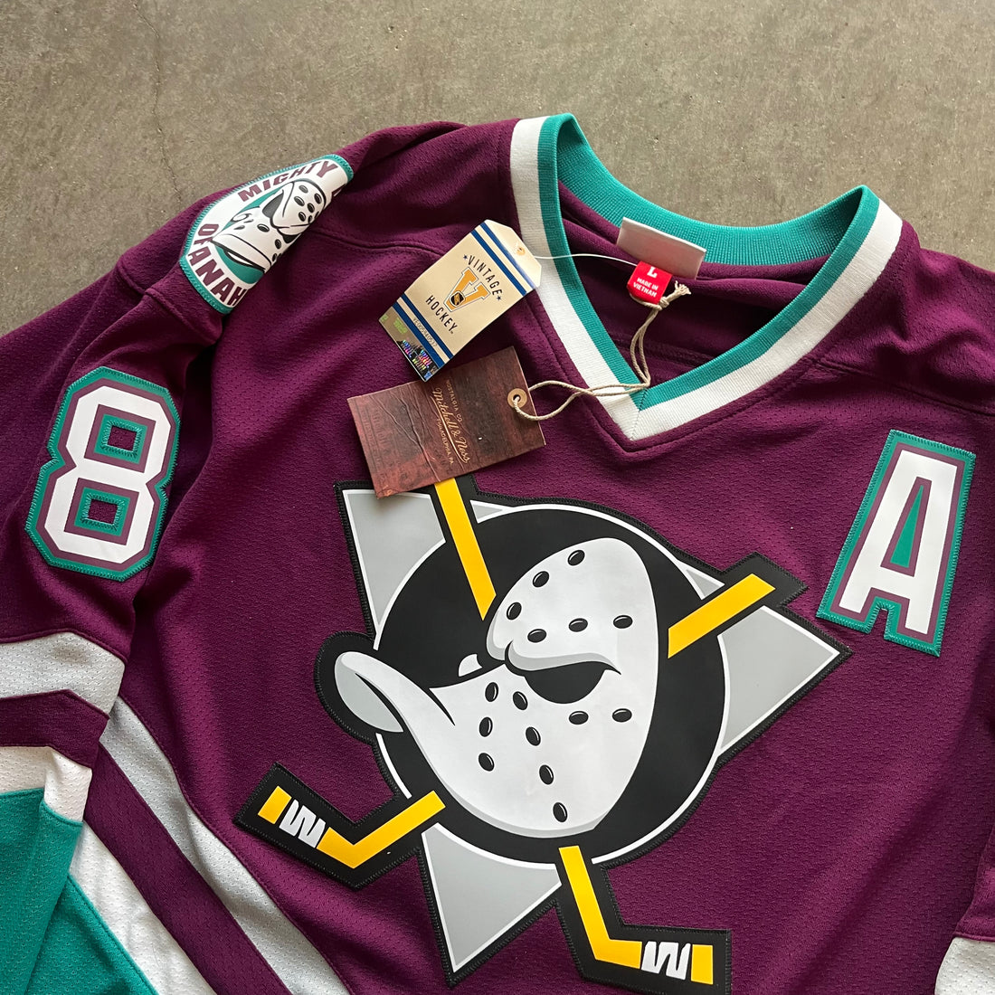 L Brand New Selanne Mighty Ducks Jersey