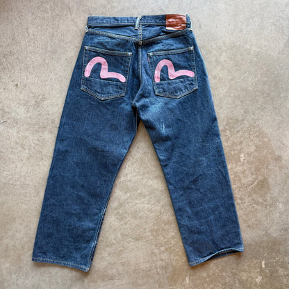 32x28 Pink Seagull Evisu Jeans