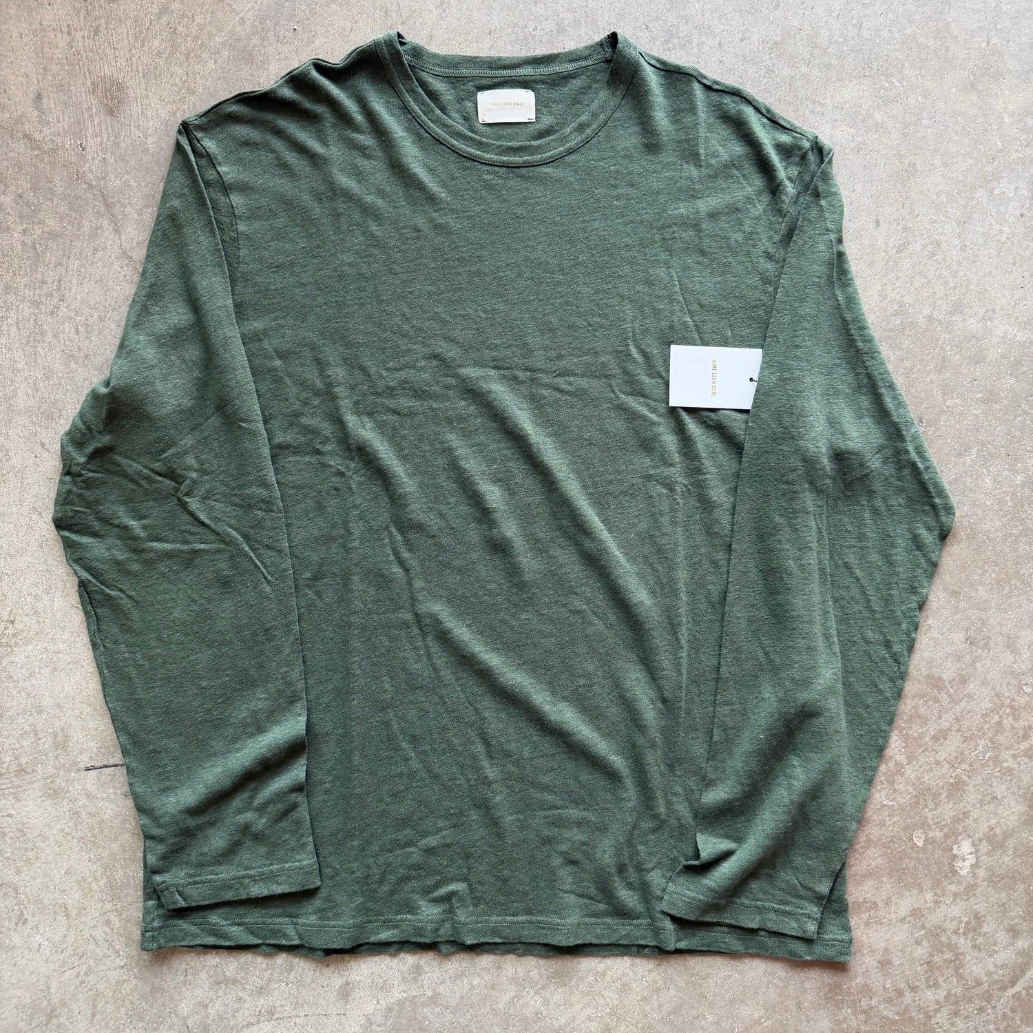 XL ALD Green Linen Tee