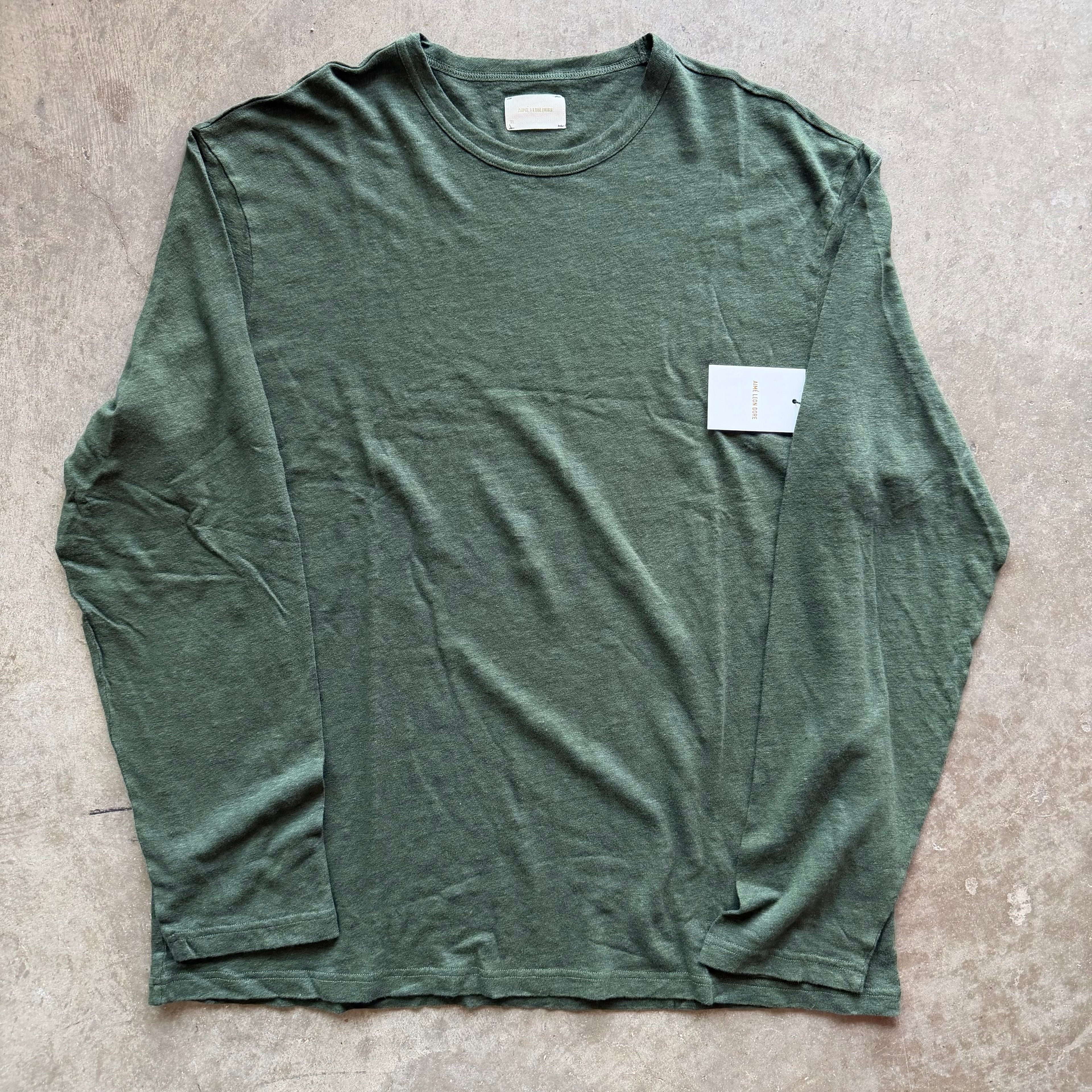 XL ALD Green Linen Tee