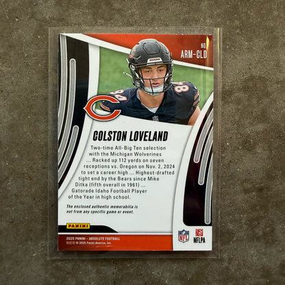 Colston Loveland 2025 Rookie Patch Panini Absolute Football