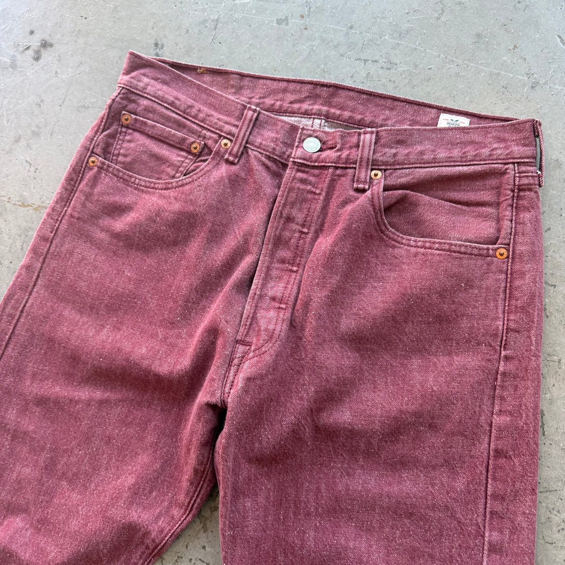 34x34 Purple Levi’s White Oak Cone Denim