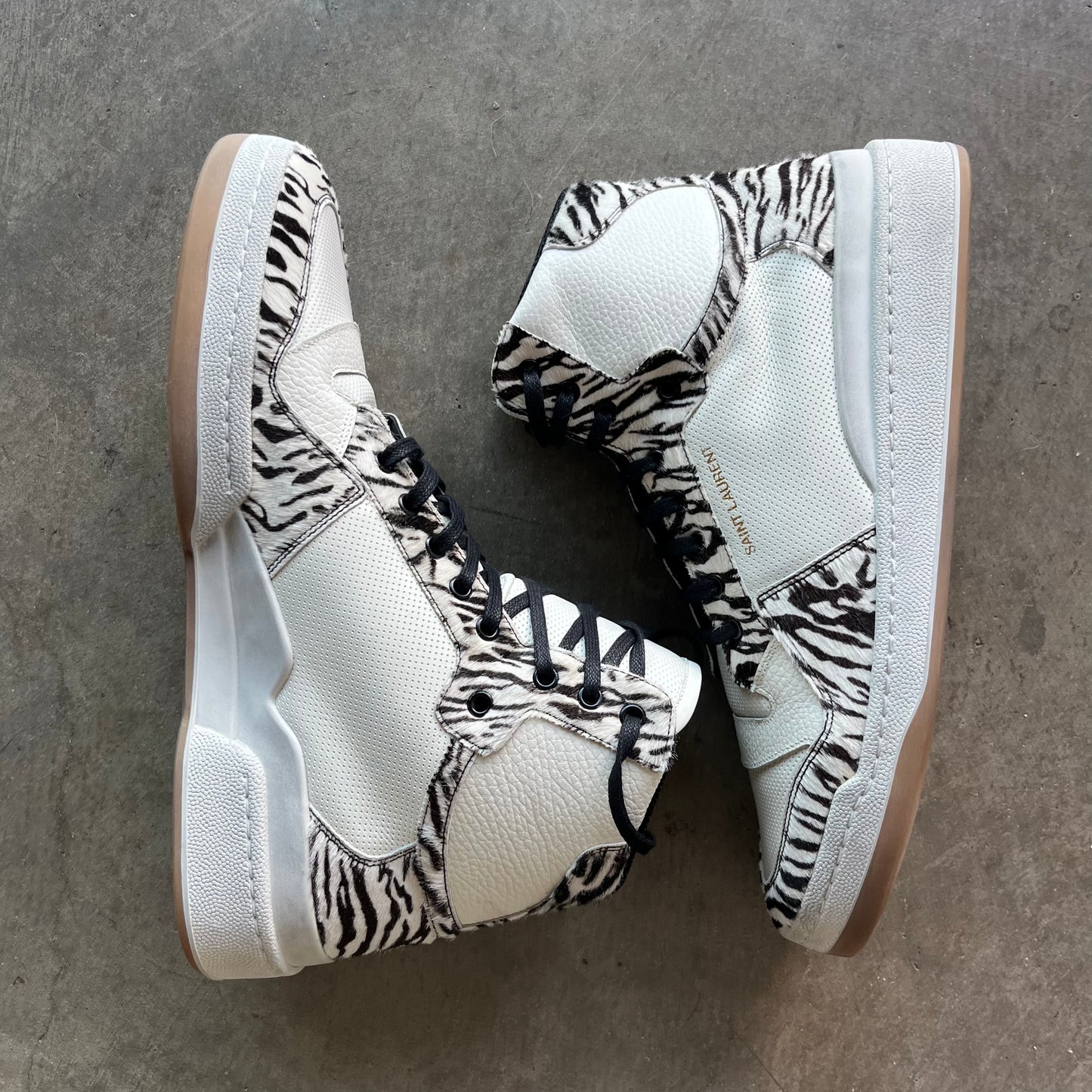 46eu Used Saint Laurent SL24 High Zebra Print