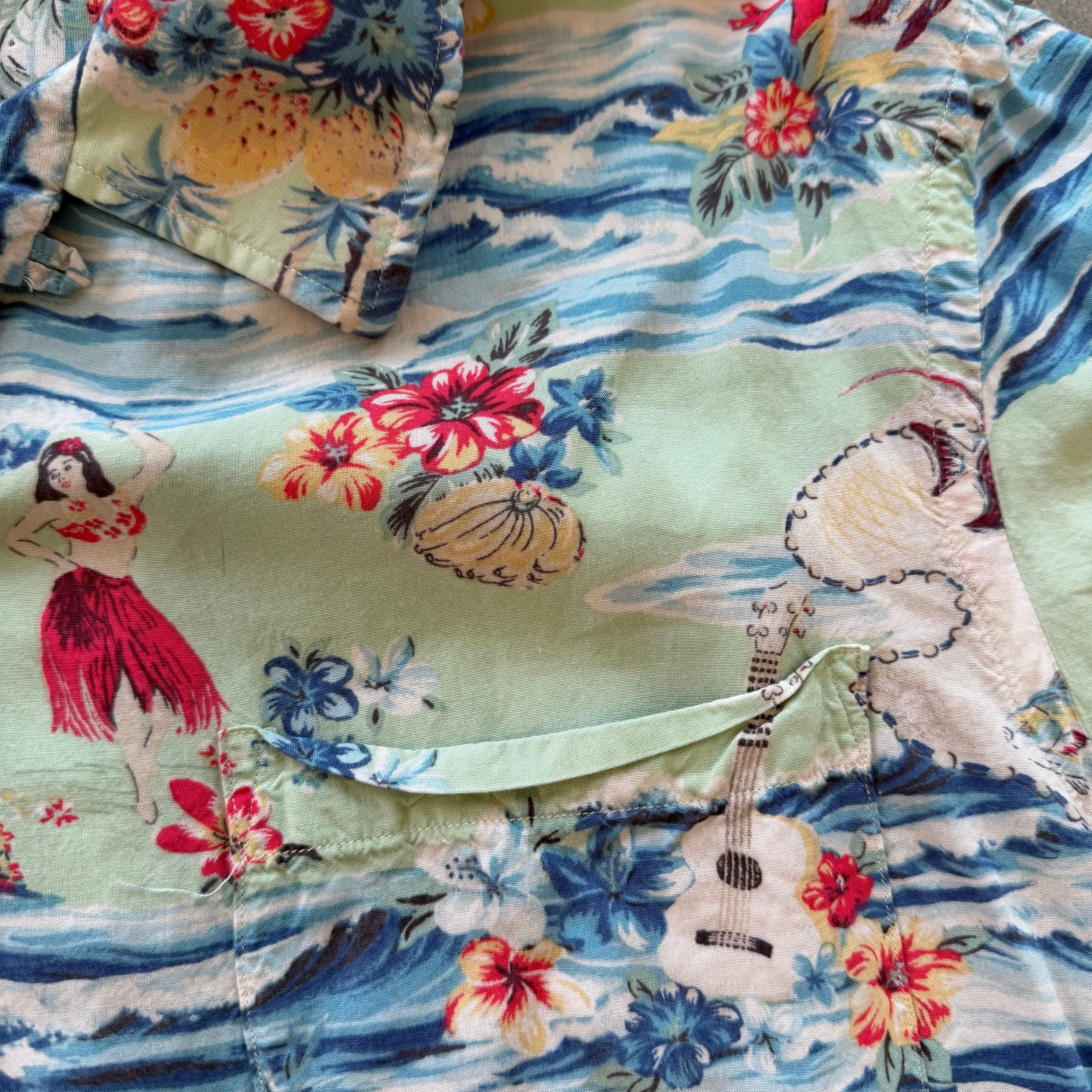 L 00s Polo Ralph Lauren Hula Girl Button Up